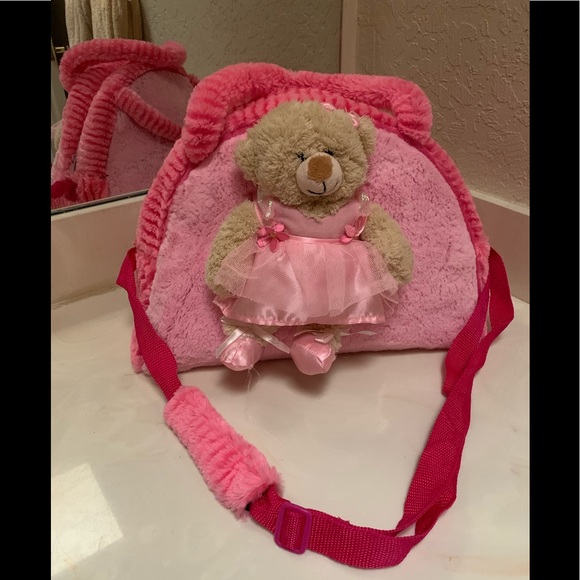 Pink Teddy Bear in Tutu overnight bag - Picture 1 of 6